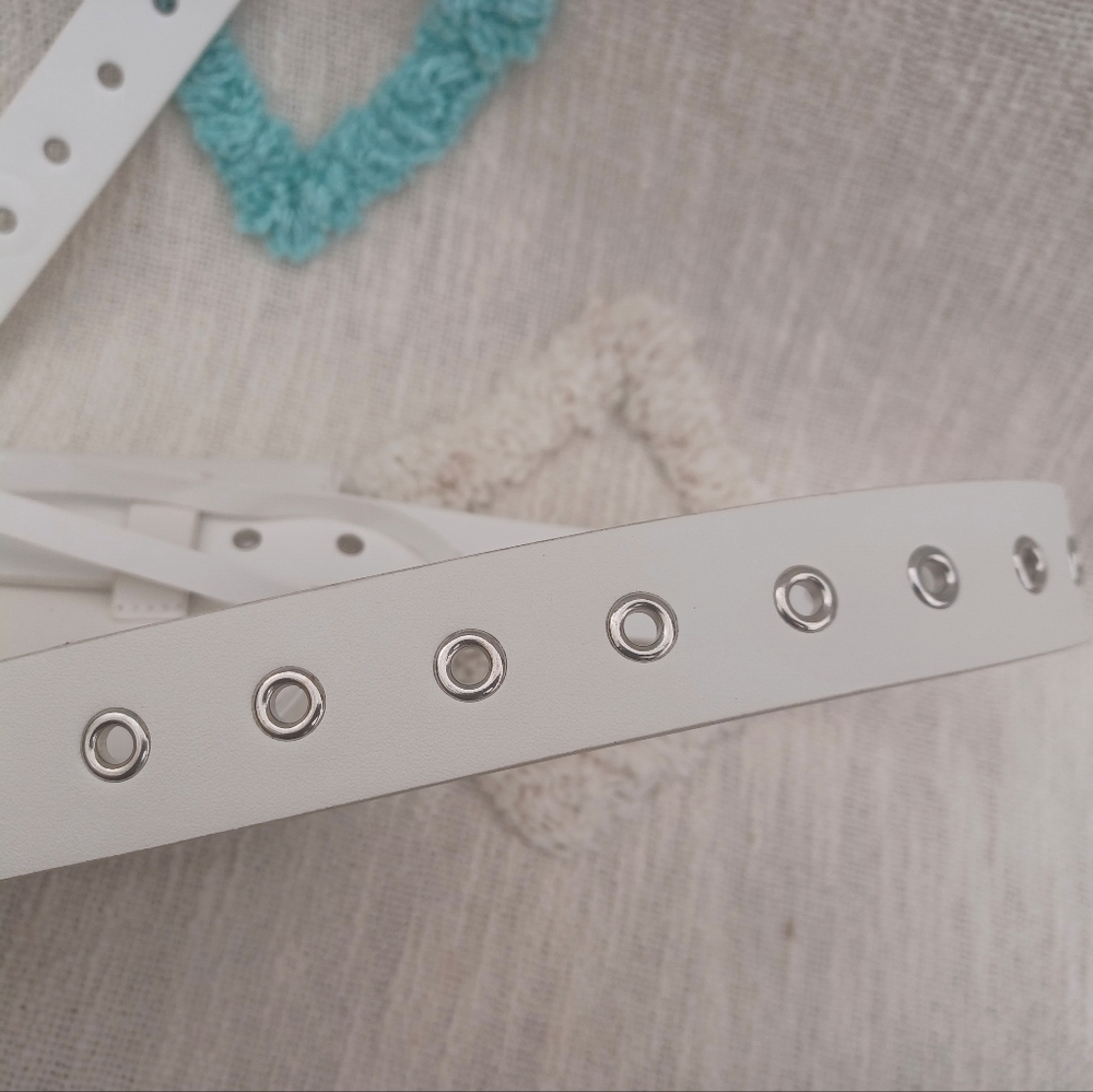 bebe White Studded Logo Crossbody Belt Bag - Picture 8 of 8